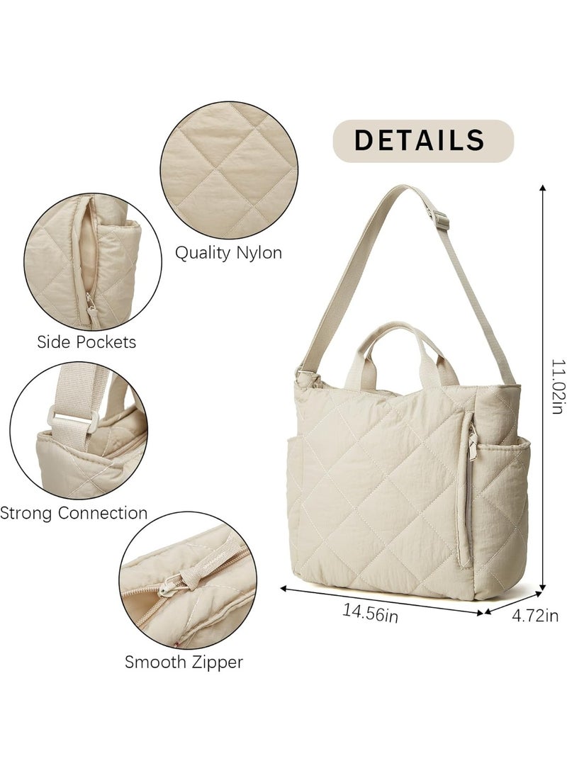 Tote Bag Canvas Waterproof-Crossbody & Shoulder Bag Multi Pockets & Functional Bag - Perfect For Shopping, Travel, Work,College, Students & Everyday Use. - Image 2
